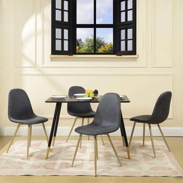 Charcoal faux outlet leather dining chairs