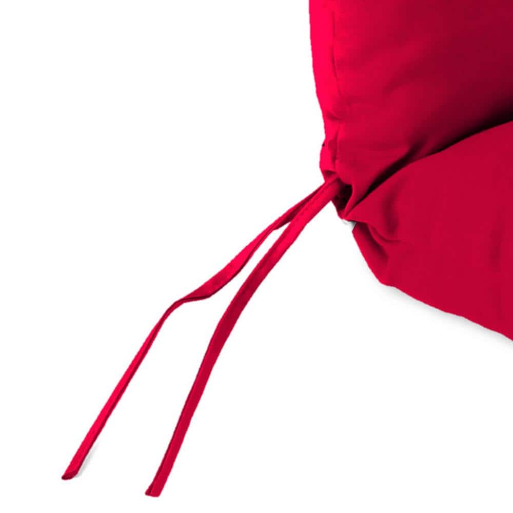 Really Red Polyester Outdoor Chair Cushion with Ties and Hanger Loop