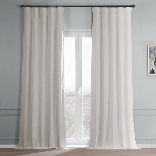 Exclusive Fabrics & Furnishings Supreme Cream Beige Dune Textured Hotel Blackout Cotton Curtain - 50 in. W x 96 in. L (1 Panel)