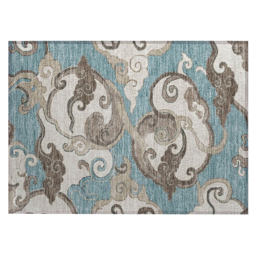 Chantille Machine Washable Indoor/Outdoor Abstract ACN3034 Teal 3 ft. x 4 ft. Area Rug price history on PriceWatchPro