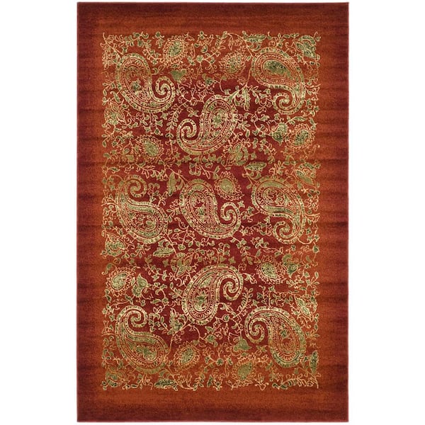 SAFAVIEH Lyndhurst Red/Multi 8 ft. x 11 ft. Floral Paisley Border Area Rug