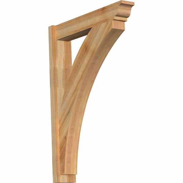 Ekena Millwork 6 in. x 42 in. x 30 in. Thorton Traditional Rough Sawn Western Red Cedar Outlooker