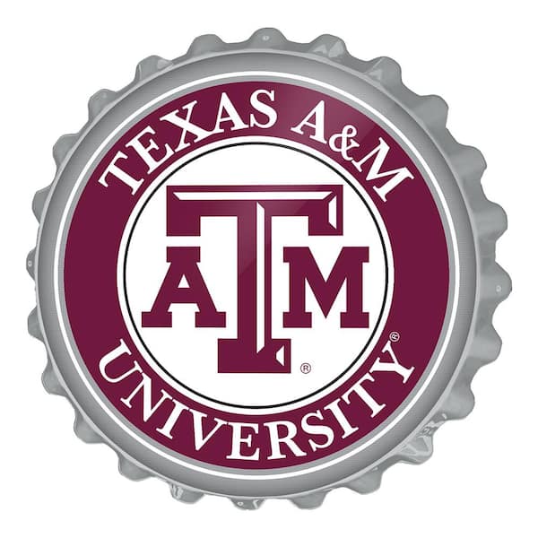 The Fan-Brand 19 in. Texas A and M Aggies Plastic Bottle Cap Decorative Sign