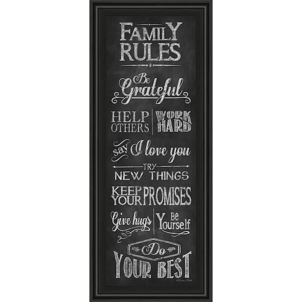 Classy Art 18 in. x 42 in. "Family Rules" by Susan Ball Framed Printed Wall Art