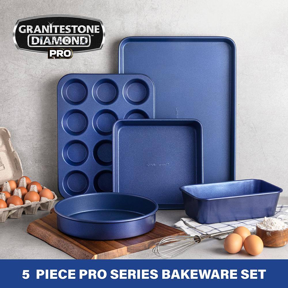 Granitestone Blue 5-Piece Nonstick Aluminum Bakeware Set