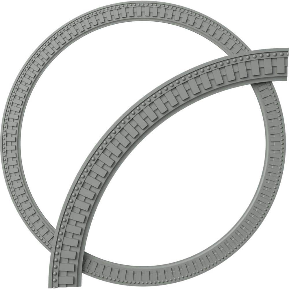 Ekena Millwork 47" Primed Dentil and Bead Decorative Ceiling Ring