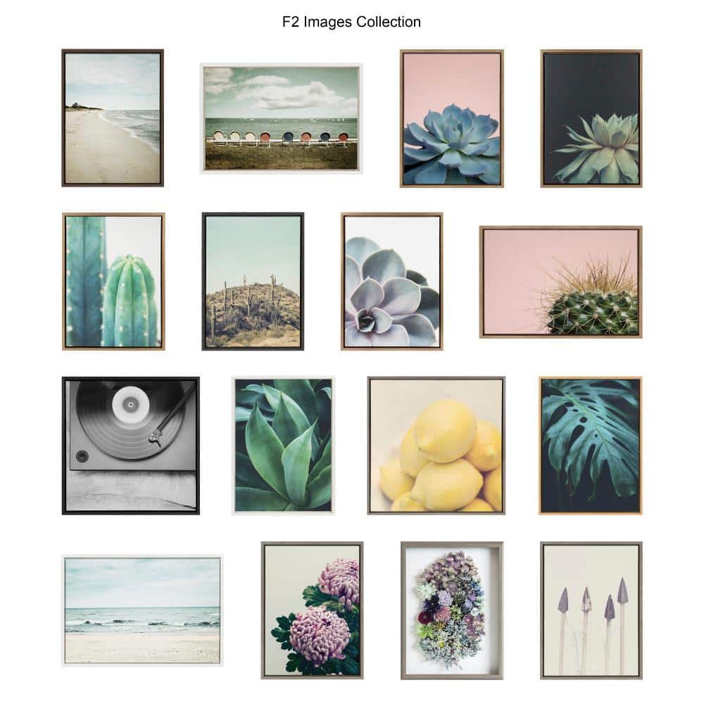 Sylvie Beach Framed Canvas Print in White Frame