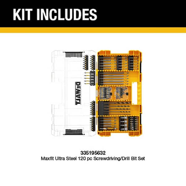 DEWALT Maxfit Ultra Steel Screwdriving/Drill Bit Set (120-Piece