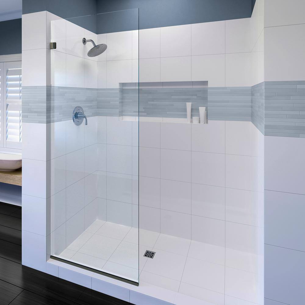 36" x 60" Clear Glass Frameless Shower Door with Brushed Nickel Finish