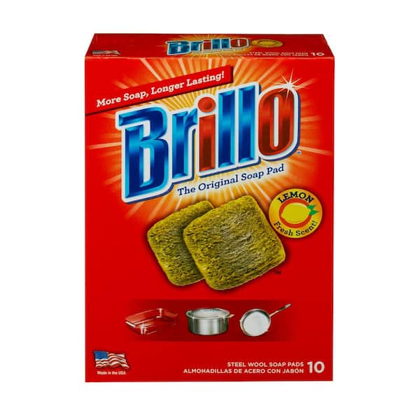 Brillo Steel Wool Soap Pad Lemon (10-Count Case of 12)