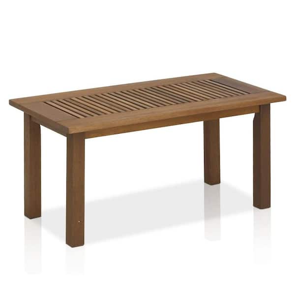 Brown Rectangular Teak Outdoor Coffee Table
