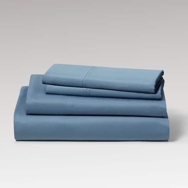 Kathy Ireland Solid 300TC 4-Piece Denim Bamboo Full Sheet Set