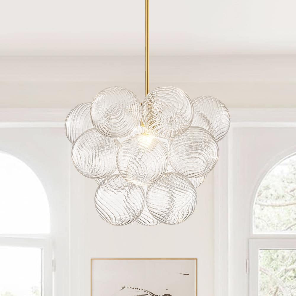 Y'INSP YUYI 1-Light Copper Bubble Globe Glass Ceiling Light