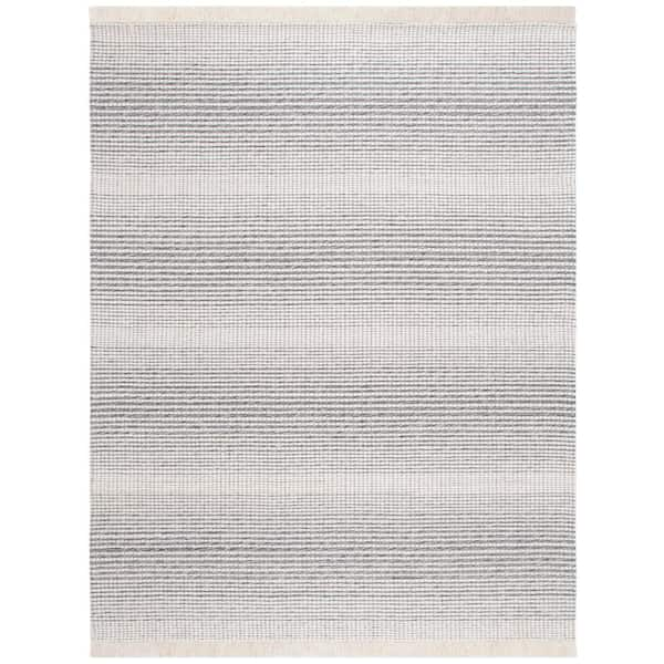 SAFAVIEH Marbella Ivory Black 8 ft. X 10 ft. Border Plaid Area Rug