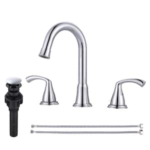 8 in. Widespread Double Handle Bathroom Faucet in Chrome 3-Hole