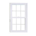 28 in. x 62 in. 50 Series Low-E Argon SC Glass Double Hung White Vinyl Replacement Window with Grids, Screen Incl