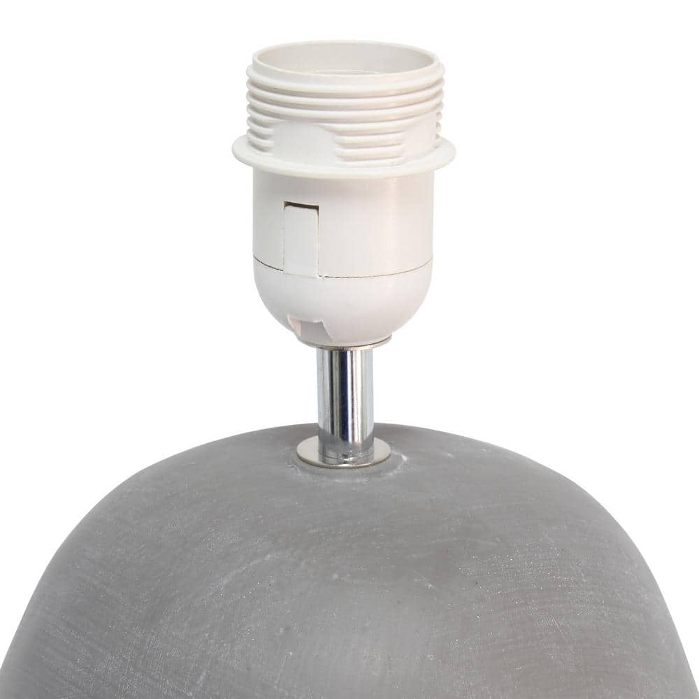 Gray Concrete Table Lamp with Fabric Shade