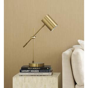 Brown Straw Nuvola Weave Abstract Vinyl Non-Pasted Wallpaper Roll