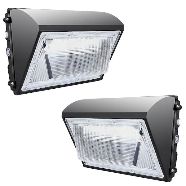 1000- Watt-Equivalent 120-277 Volt Integrated LED Bronze Dusk to Dawn Wall Pack Light, 5000K 18000LM, IP65（2-Pack）