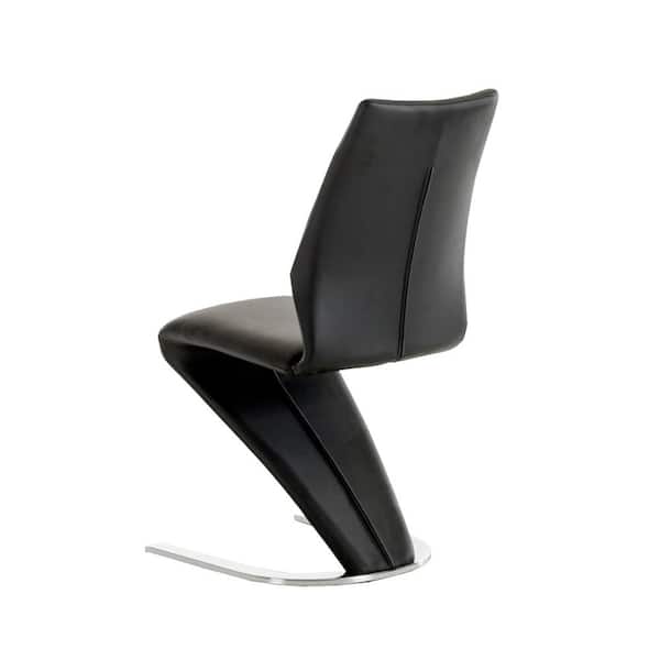 HomeRoots Valerie Black Faux Leather Cushioned Parsons Chair (Set of 2)