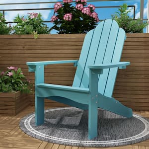 Lake Blue Adirondack Chairs with Cup Holder for Fire Pit and Garden