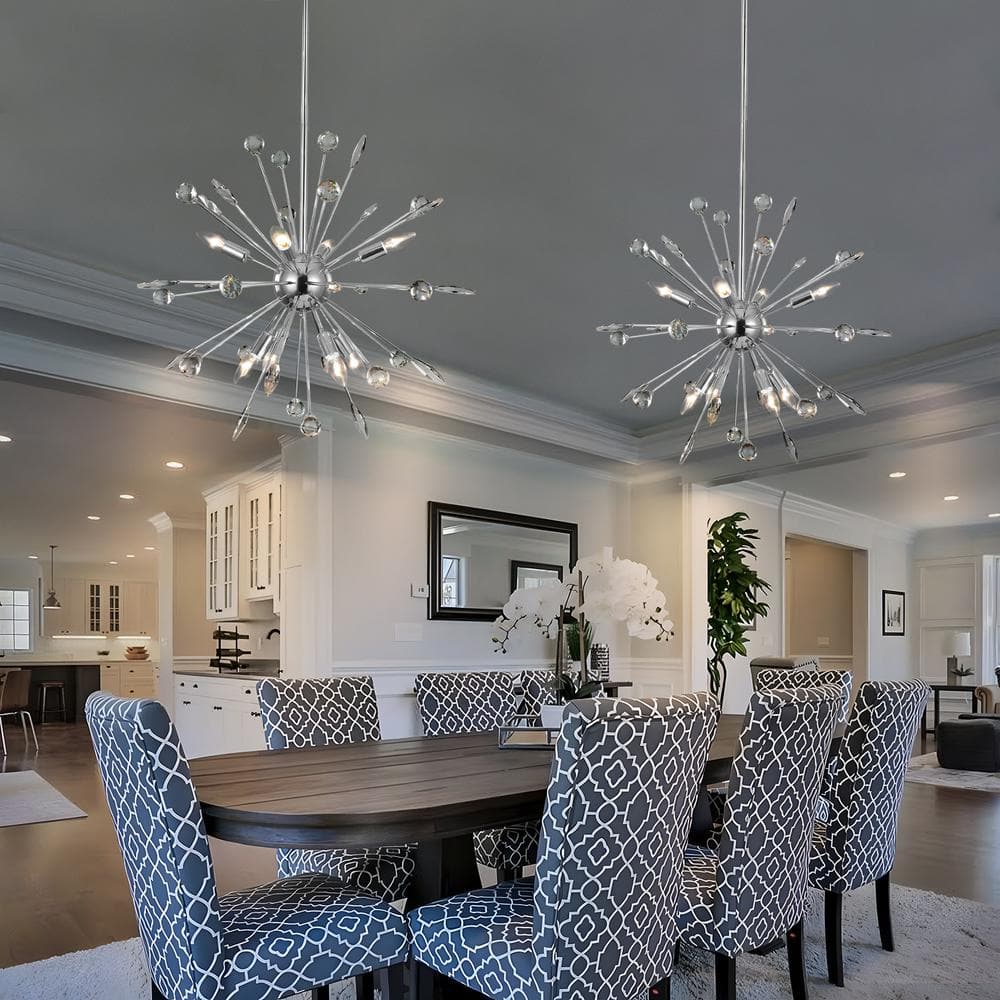 Calzada 8-Light Chrome Crystal Sputnik Chandelier