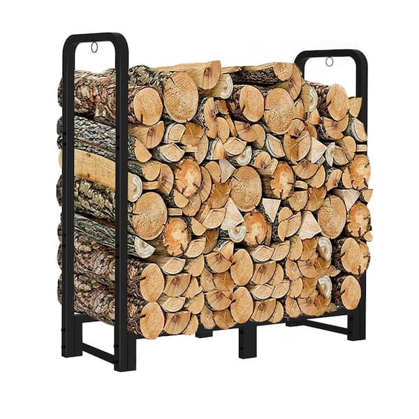 3 ft. x 3.8 ft. Heavy Duty Firewood Rack Stand Logs Holder for Fireplace Organizer