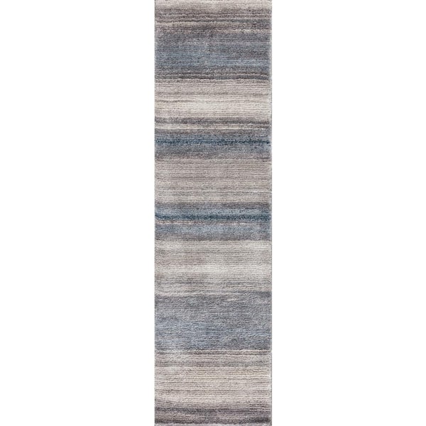 Concord Global Trading Moderno Blue Ombre 3 ft. x 9 ft. Contemporary Runner Rug