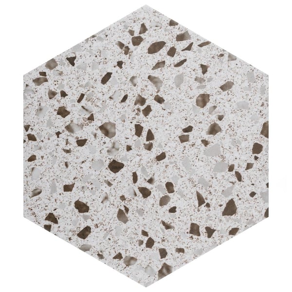 Merola Tile Venice Hex XT White 8-5/8 in. x 9-7/8 in. Porcelain Floor and Wall Take Home Tile Sample