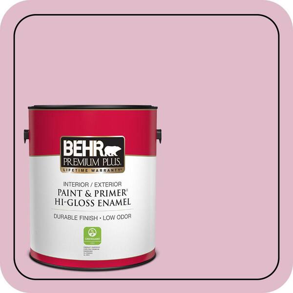 BEHR PREMIUM PLUS 1 gal. #M130-3 Wild Geranium Hi-Gloss Enamel Interior ...