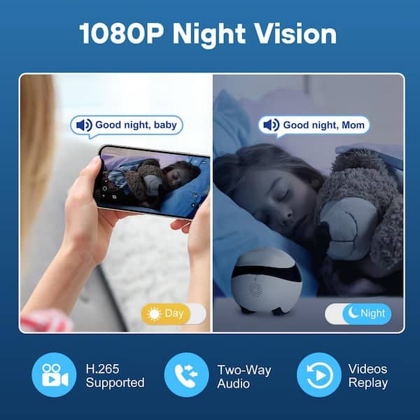 Enabot EBO SE 1080p Full HD Movable Indoor WiFi Camera Robot White