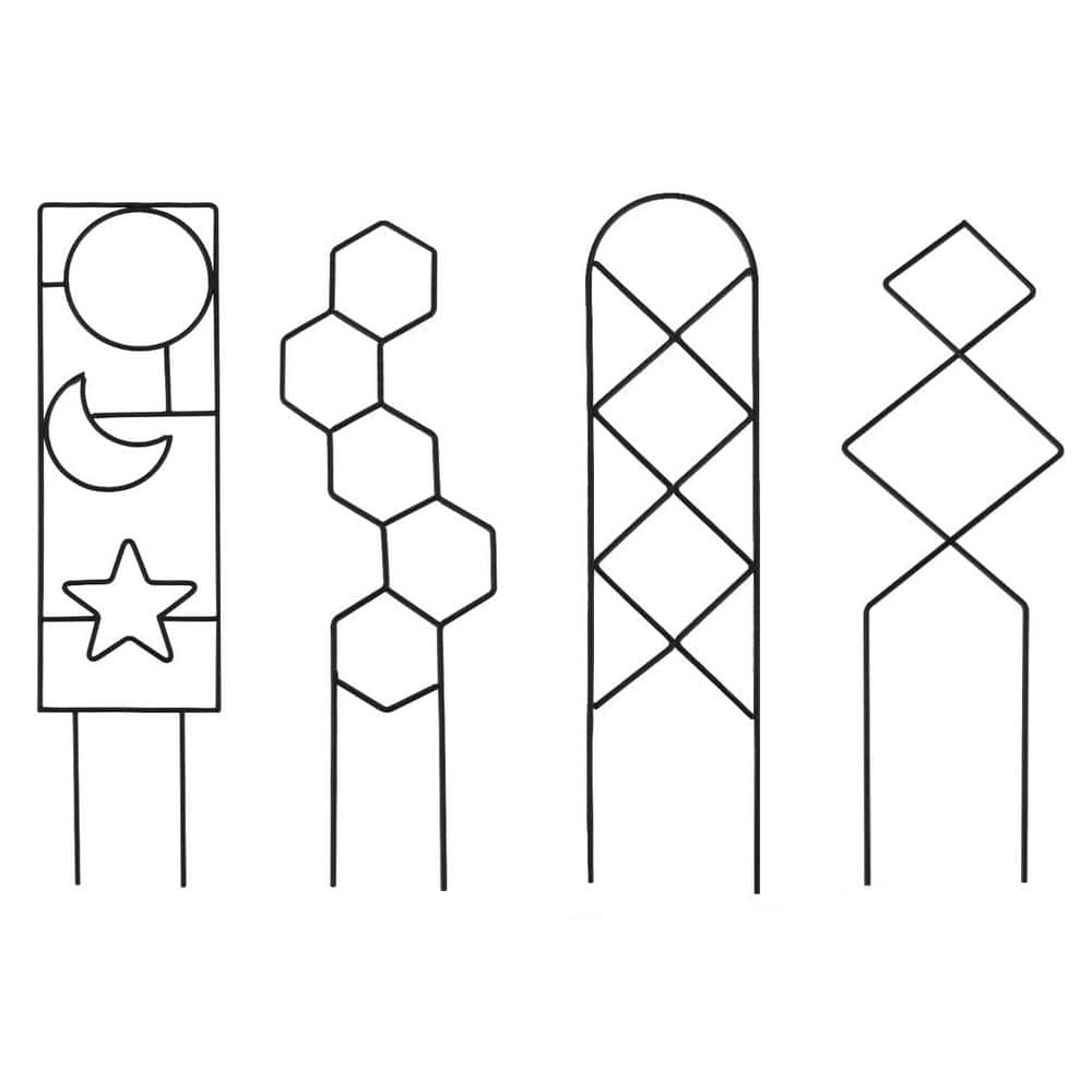 16 in. H Black Metal Garden Plant Trellis, Houseplant Support with 4-Patterns for Vine, Ivy, Flower, Plants price history on PriceWatchPro