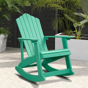 Acadia Green Outdoor Durable Plastic Rocking Adirondack Chair