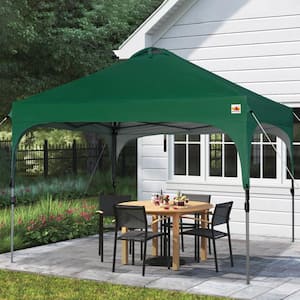 10 ft. x 10 ft. Green Steel Pop Up Canopy Tent Sun Shelter