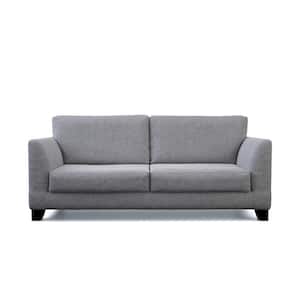 Holly 85 in. Gray Polyester Upholstered 3-Seater Flared Arm Sofa