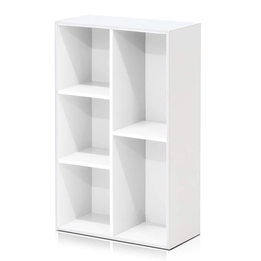 Sleek White Wood 5-Cube Organizer for Chic Storage