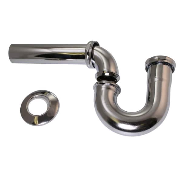 Westbrass 1-1/2 in. Brass Tubular Ground Joint P-Trap in Polished Chrome