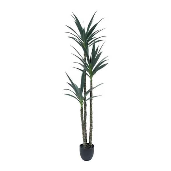 MOVECOM 5.3 ft. Artificial Tree,Faux Agave Plant, 3 Heads in