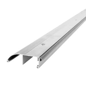 3-3/8 in. x 1 in. x 36 in. Silver Aluminum and Vinyl High-Profile Outswing Door Threshold