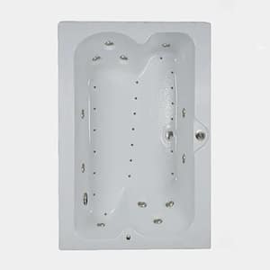 60 in. x 48 in. Rectangular Combination Bathtub with Reversible Drain in Biscuit