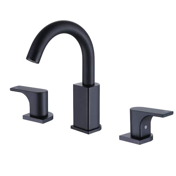WANMAI 8 in. Widespread Double Handle Bathroom Faucet with Swivel Spout 3Hole Brass Bathroom