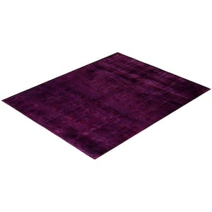 Purple 8 ft. 1 in. x 10 ft. 0 in. Fine Vibrance One-of-a-Kind Hand-Knotted Area Rug