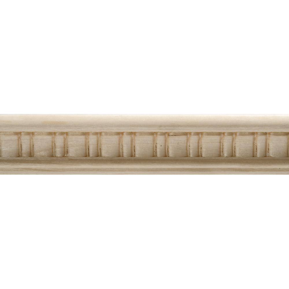 Unfinished White Hardwood Scallop Embossed Chair Rail Moulding