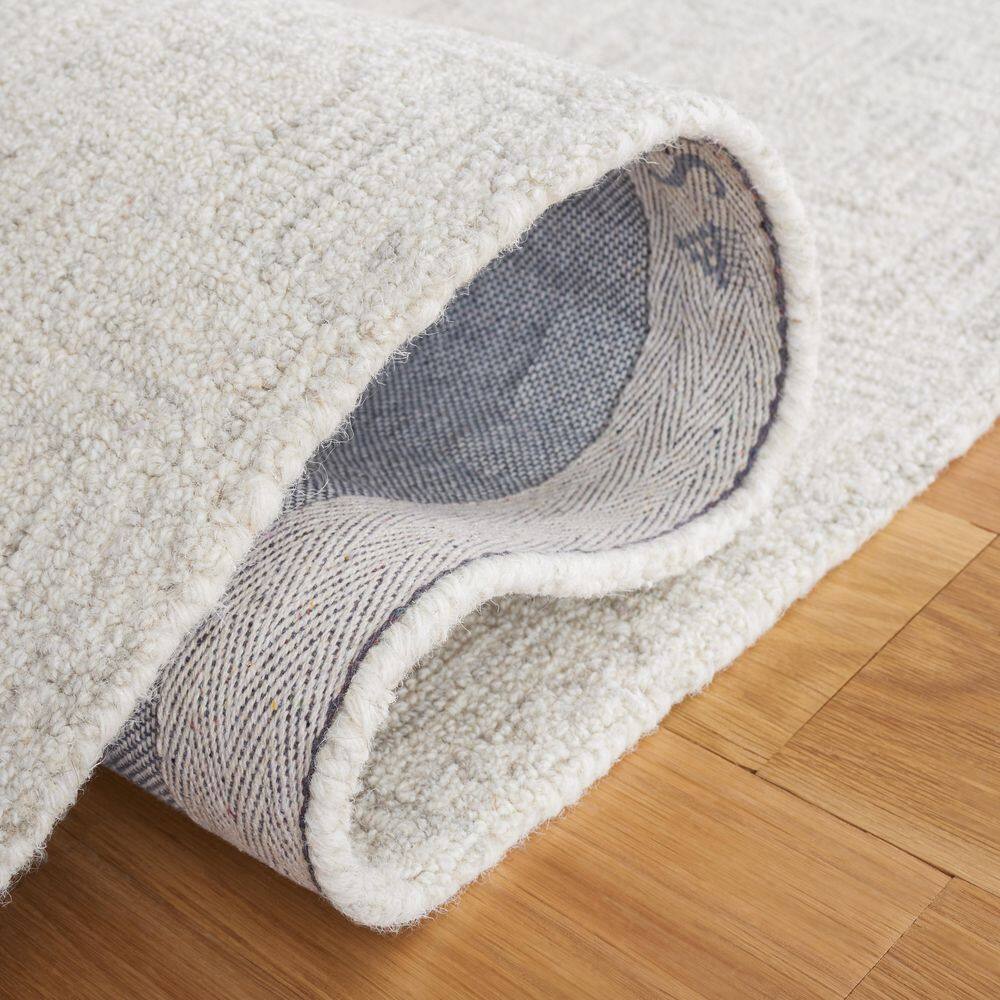 Ivory Wool Elegance 5' Square Tufted Area Rug