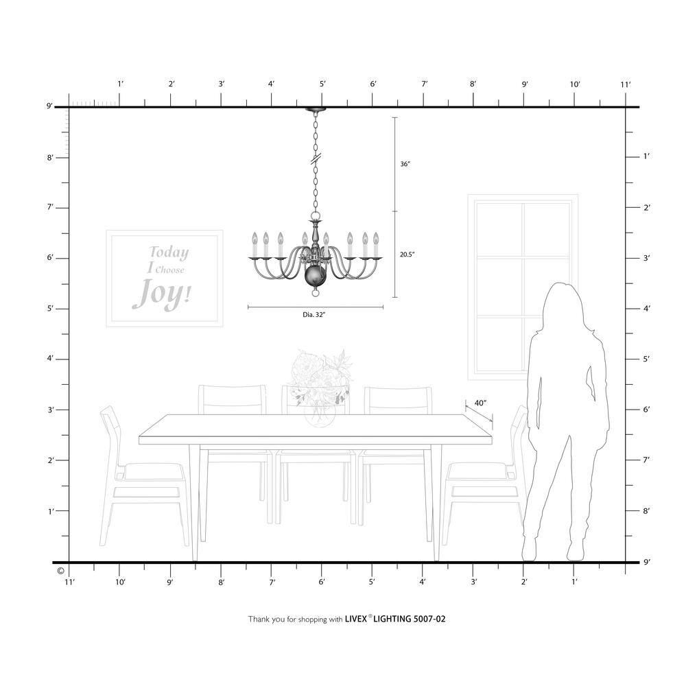 Elegant Williamsburgh Polished Brass 8-Light Colonial Chandelier