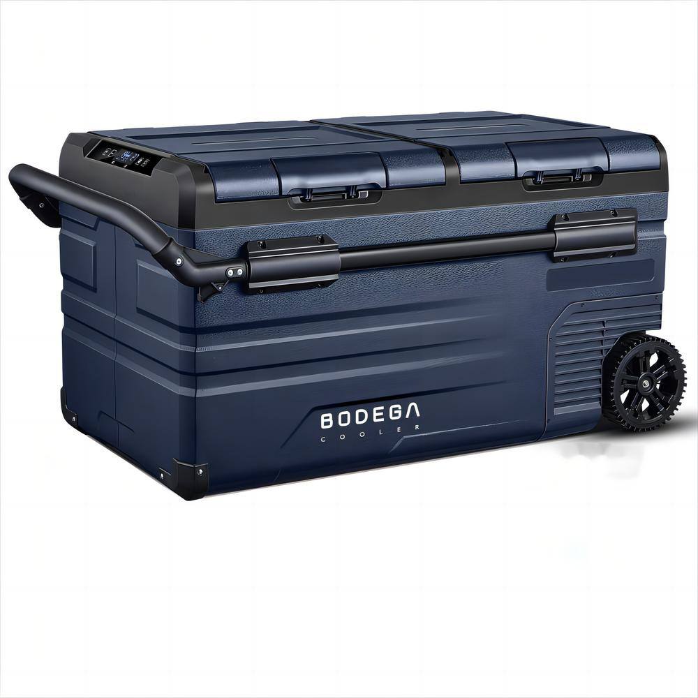 BODEGA Outdoor Refrigerator 1.6 cu. ft. Dual Zone Car Fridge Freezer Electric Compressor Cooler Dual Door Chest Fridge, BLUE