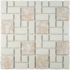 Academy Bone 12 in. x 12 in. Porcelain Mosaic Tile (9.79 sq. ft. / Case)