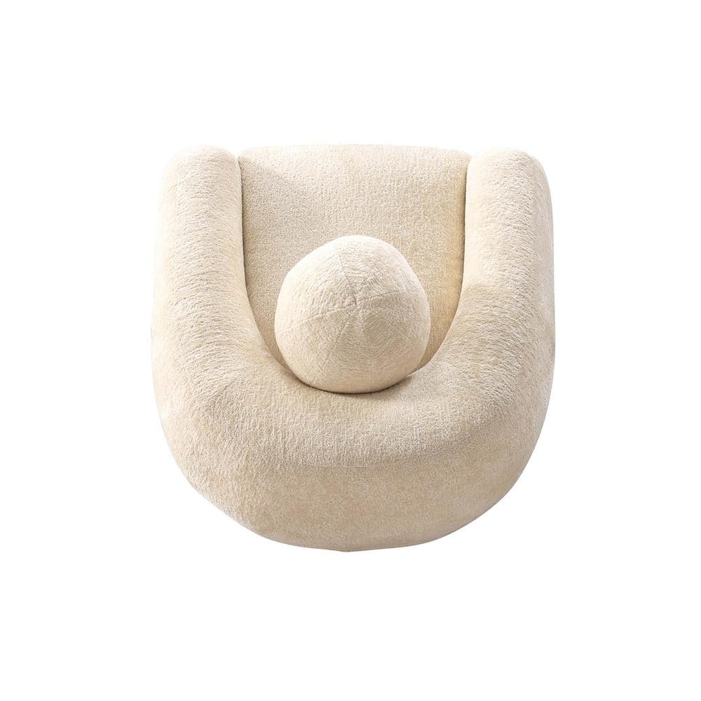 Tribeca Cream Chenille Swivel Accent Chairs with Birch Wood Base