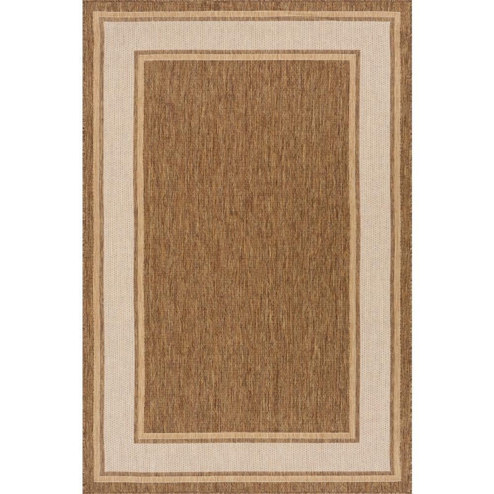 Marienne Bordered Brown 5 ft. x 8 ft. Outdoor Area Rug price history on PriceWatchPro