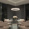 Artika Famous Optical 25-Watt Modern Chrome 5CCT Integrated LED Hanging Pendant Light Fixture for Dining Room or Kitchen